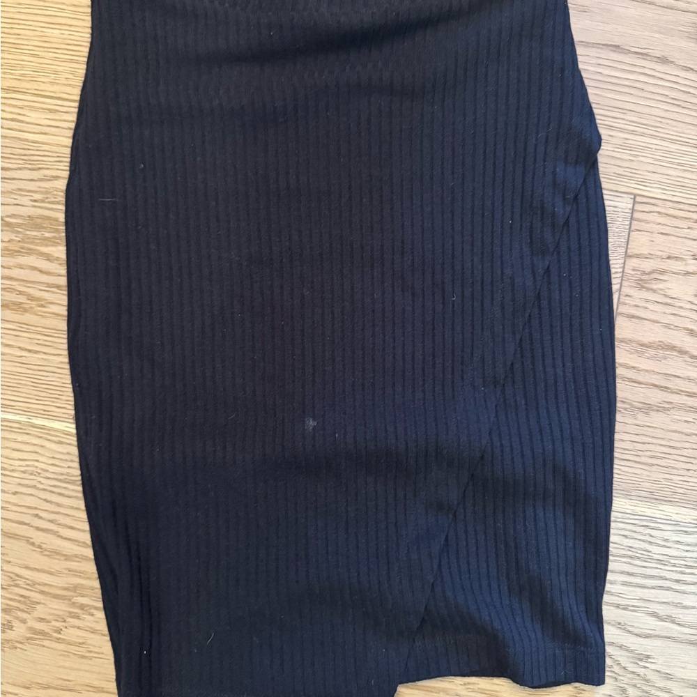 Splendid Black Ribbed Pencil Skirt